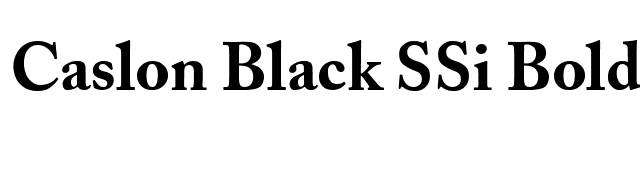 Caslon Black SSi Bold font preview