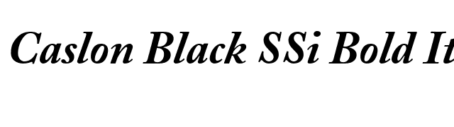 Caslon Black SSi Bold Italic font preview