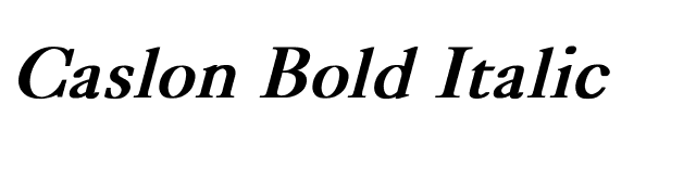 Caslon Bold Italic font preview