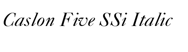 Caslon Five SSi Italic font preview