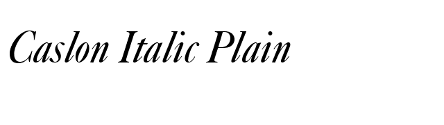 Caslon Italic Plain font preview