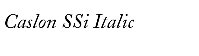 Caslon SSi Italic font preview