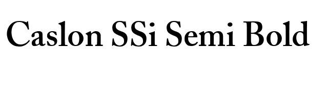 Caslon SSi Semi Bold font preview