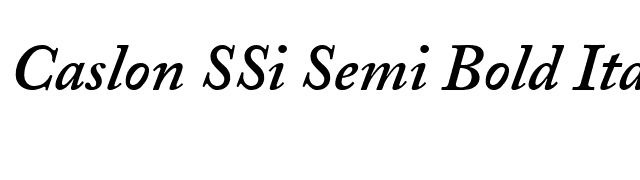 Caslon SSi Semi Bold Italic font preview