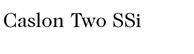 Caslon Two SSi font preview