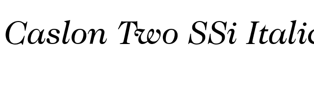 Caslon Two SSi Italic font preview