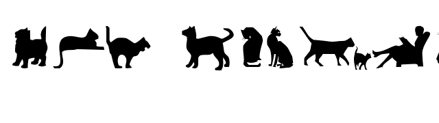 Cat Silhouettes font preview