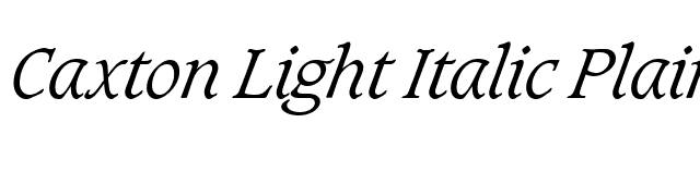 Caxton Light Italic Plain font preview