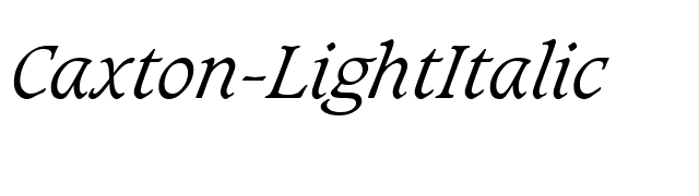 Caxton-LightItalic font preview