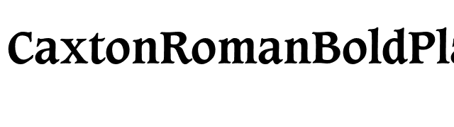 CaxtonRomanBoldPlain font preview