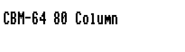 CBM-64 80 Column font preview