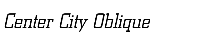 Center City Oblique font preview