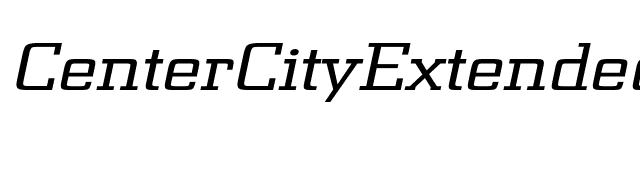 CenterCityExtended Oblique font preview