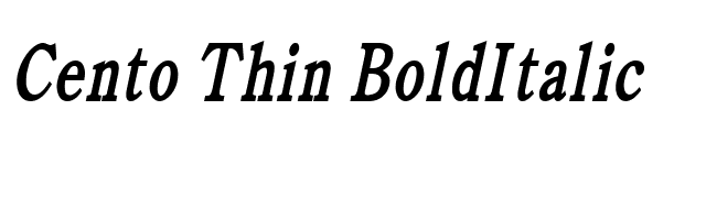 Cento Thin BoldItalic font preview