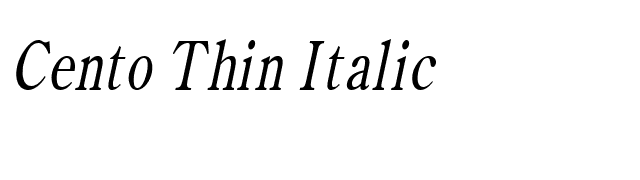 Cento Thin Italic font preview