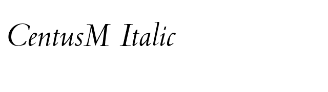 CentusM Italic font preview