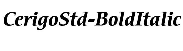 CerigoStd-BoldItalic font preview