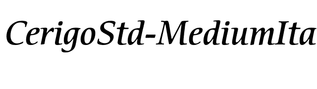 CerigoStd-MediumItalic font preview