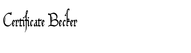 Certificate Becker font preview