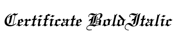 Certificate BoldItalic font preview