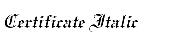 Certificate Italic font preview