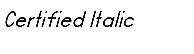 Certified Italic font preview