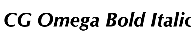 CG Omega Bold Italic font preview