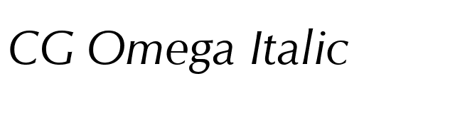 CG Omega Italic font preview