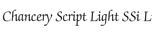 Chancery Script Light SSi Light font preview