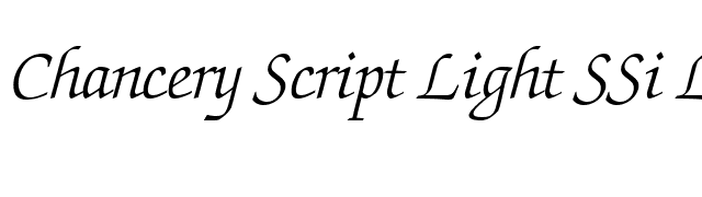 Chancery Script Light SSi Light Italic font preview