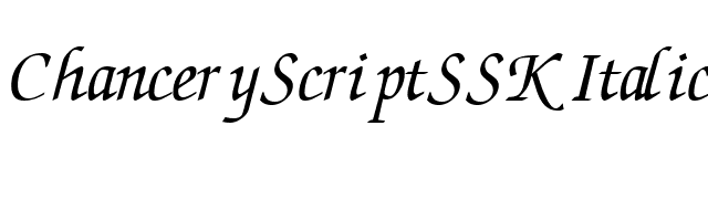 ChanceryScriptSSK Italic font preview