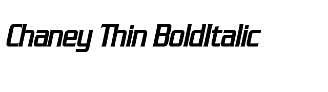 Chaney Thin BoldItalic font preview