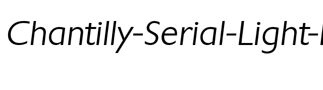 Chantilly-Serial-Light-RegularItalic font preview