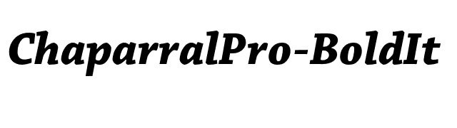 ChaparralPro-BoldIt font preview