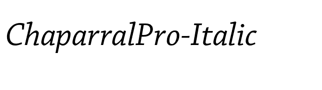 ChaparralPro-Italic font preview