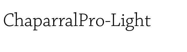 ChaparralPro-Light font preview