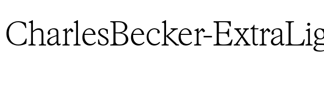 CharlesBecker-ExtraLight font preview