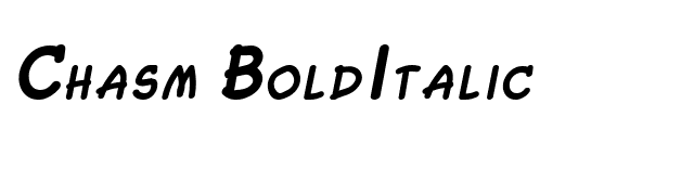 Chasm BoldItalic font preview