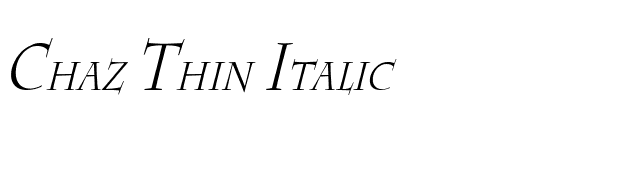 Chaz Thin Italic font preview