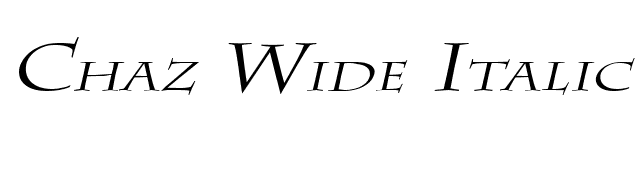 Chaz Wide Italic font preview