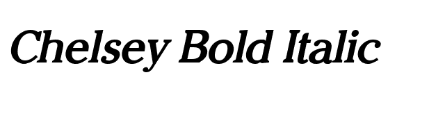 Chelsey Bold Italic font preview