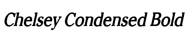 Chelsey Condensed Bold Italic font preview