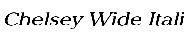 Chelsey Wide Italic font preview