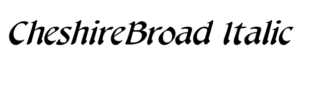 CheshireBroad Italic font preview