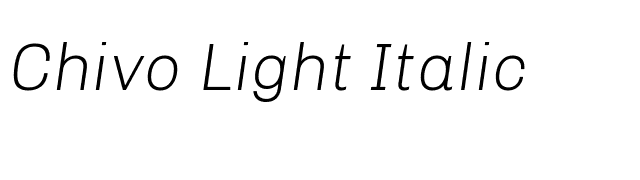 Chivo Light Italic font preview