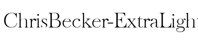 ChrisBecker-ExtraLight font preview