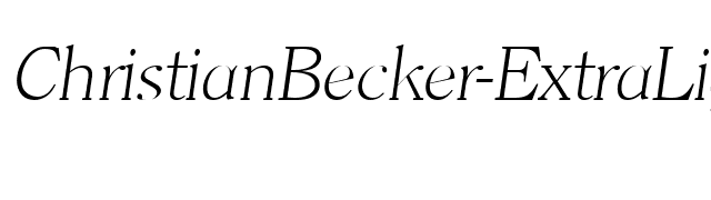 ChristianBecker-ExtraLight Italic font preview