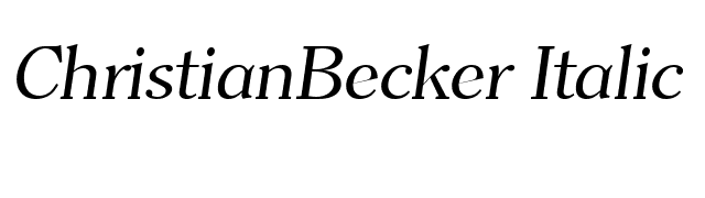 ChristianBecker Italic font preview