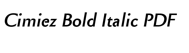 Cimiez Bold Italic PDF font preview