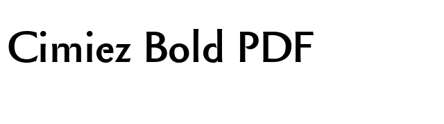 Cimiez Bold PDF font preview